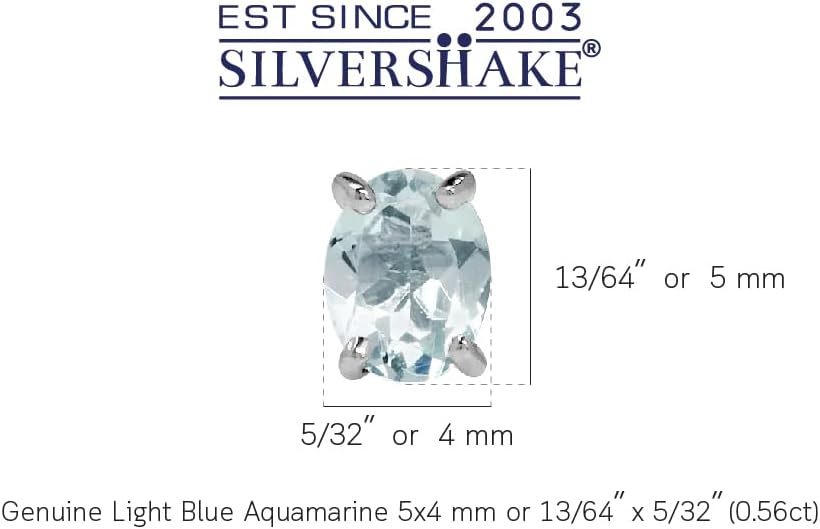 Silvershake 5X4mm Petite Oval Shape Birthstone Gemstones White Gold Plated or Yellow Gold Plated 925 Sterling Silver Stud Earrings Jewelry for Women or Teens First or Second Hole Piercing
