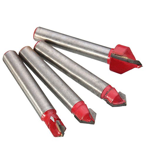 Pink Lizard 4pcs 1/4 Inch Shank Router Bit CNC Engraving V Groove Cutter