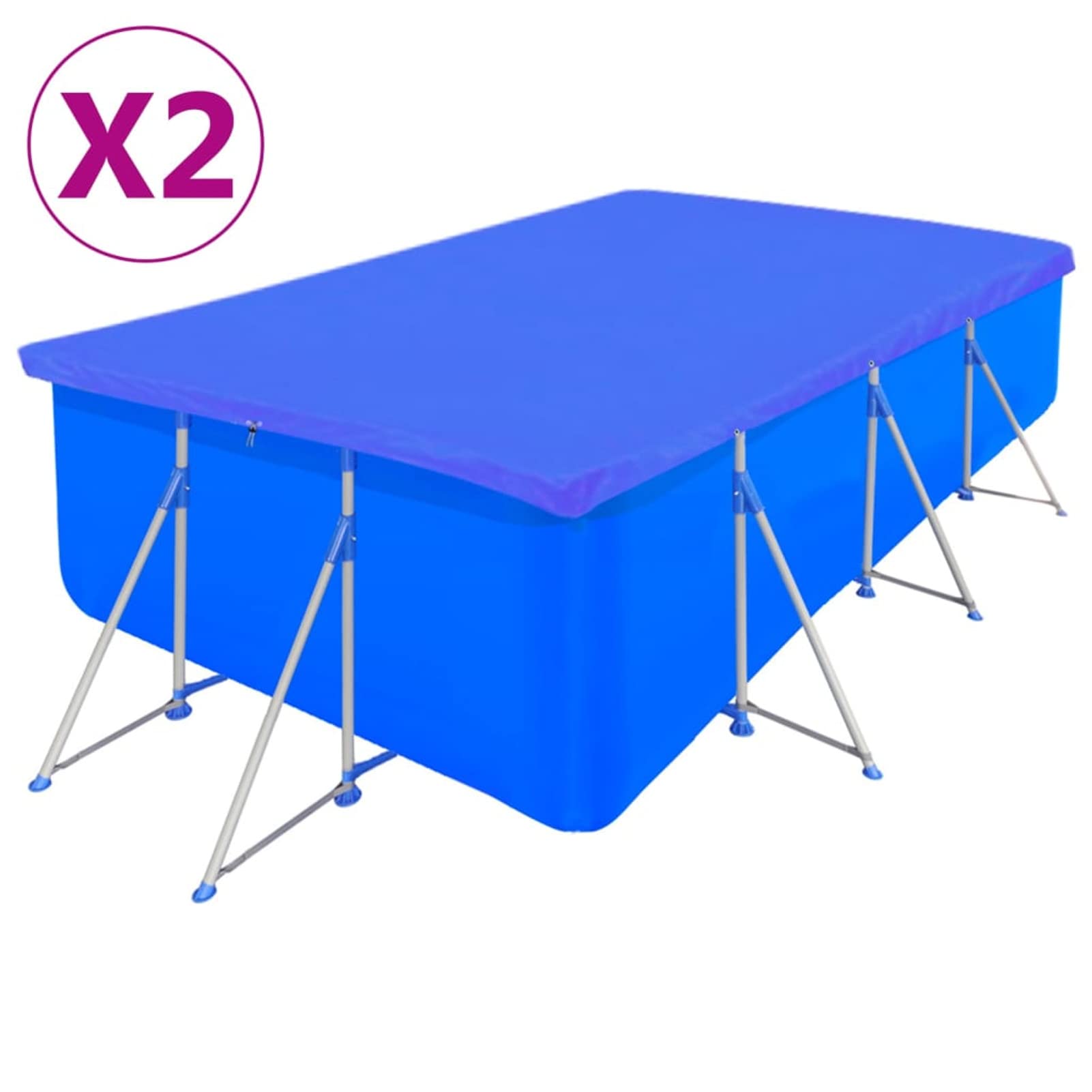 Mogou Pokrywa basenu, pokrowiec na basen, akcesoria do basenu, 2 szt. PE, prostokątny, 90 g/m2, 540 x 270 cm