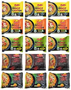 Lucky Me! Instant Pancit Canton Assorted 15 Pack (Kalamansi, Sweet & Spicy, Original, Chilimansi and Hot Chilli)