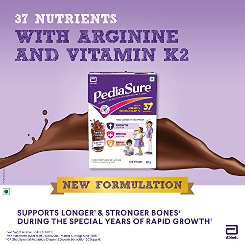 Pediasure-Health-Nutrition-Drink-Powder-400g-Premium-Chocolate-Flavour-Complete-Balanced-Nutrition-for-Kids-Growth-Supports-Weight-Height-Gain-Immune-Function-Brain-Development-Refill-pack
