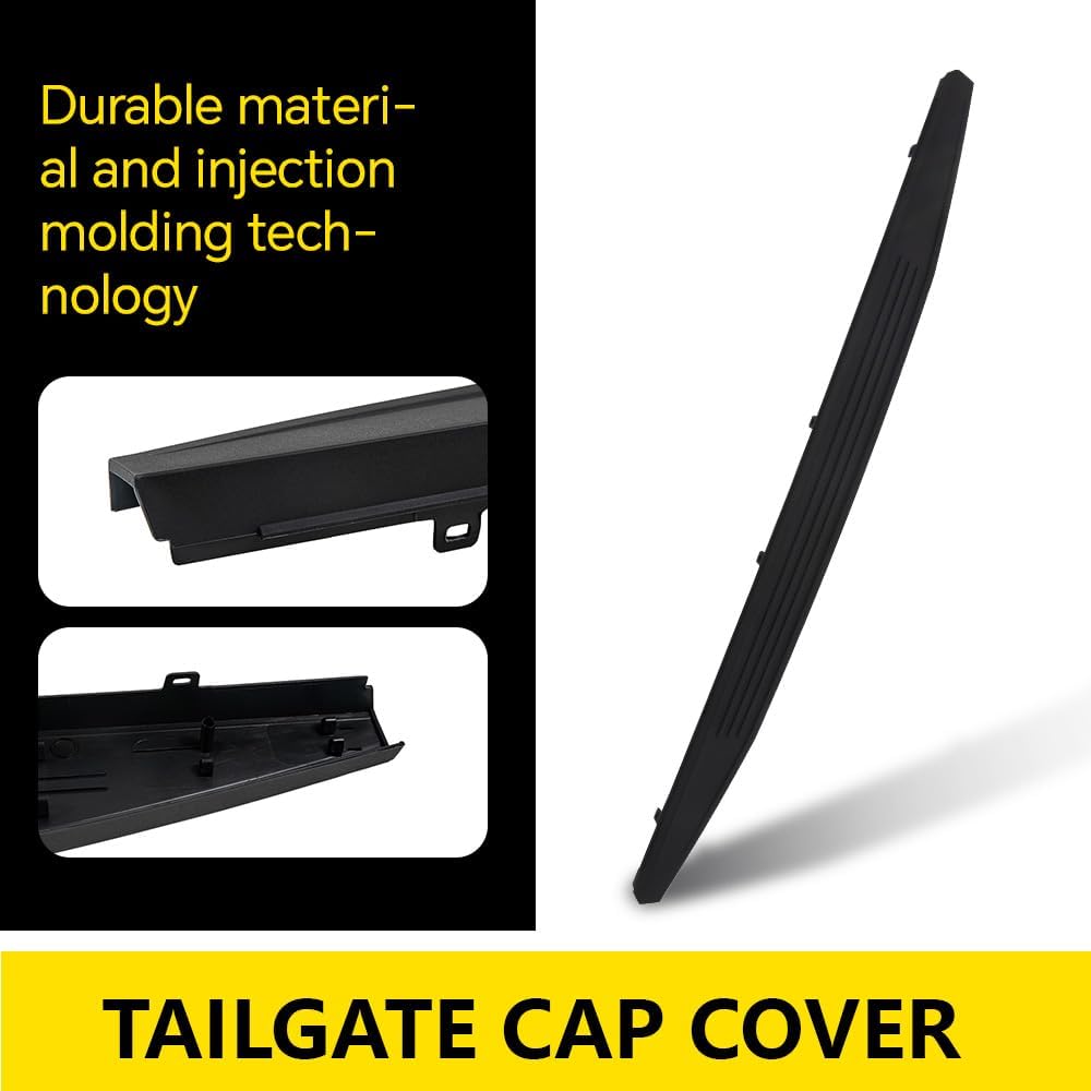PIT66 Truck Rear Protector Cover Tailgate Molding Lip Cap Compatible with Ford F150 2015 2016 2017 2018 (Not Fit Flex Step) FL3Z-9941018-AA Rear Spoiler Top Black