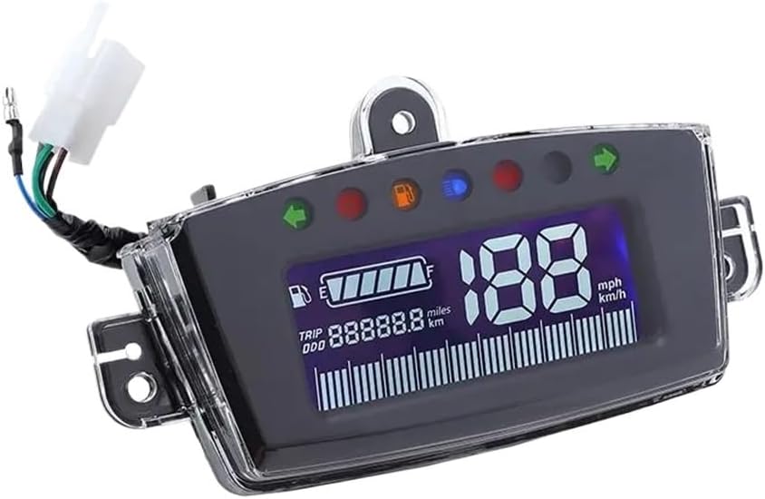 Motorcycle Odometer Gauge Universal Digital Motorcycle Odometer Tachometer Turn Indicator Light Fuel Level Display High Beam Display