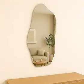 Espelho Orgânico E06 90x40cm Retrô Lapídado linha FIt Sem moldura Sala Hall Quarto Banheiro Closet