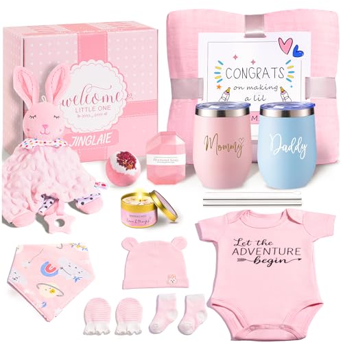 Image of New Mom Gift Basket – First Time Mom Care Package, New Parents Gifts for Couples with Baby Clothes & Tumblers, Pregnancy Gifts for Expecting Mom, Gender Reveal Presents for Parents to Be