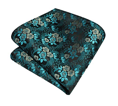 Image of Enlision Ties for Men Floral Tie Handkerchief Cufflinks Set Formal Flower Classic Mens Necktie & Pocket Square Wedding