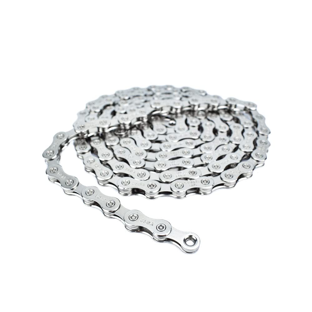VG SPORTS Cadenas de bicicleta de 12 velocidades, cadenas de bicicleta ligeras medio huecas para bicicleta de carretera/MTB/BMX, plata/oro/titanio/arco iris con eslabón perdido…
