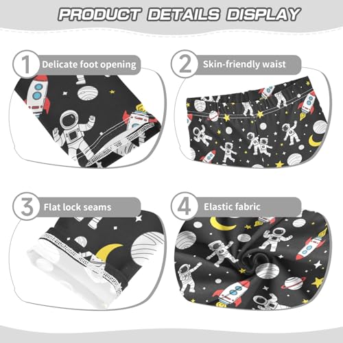Girls Printed Leggings Yoga Pants Astronaut Rocket Planet Stars Pattern for Kids in 4t to 10 Years, 4T3