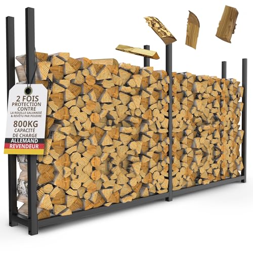 LAWA Range-bûches extérieure métal galvanisé Étroit 223x25x115cm
