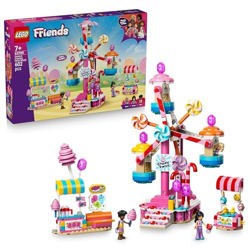 LEGO Friends Ruota Panoramica Dolci e Cupcake - Giocattolo Interattivo con Giostra da Luna Park, 3 Mini Bamboline e Accessori - Regalo di Compleanno per Bambine da 7 Anni in su - 42700