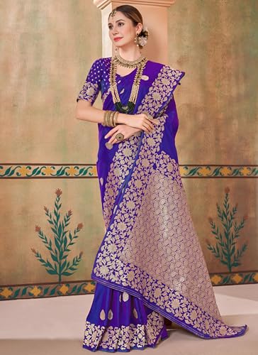 Image of Yashika Women's Pure Kanjivaram Silk Saree Soft Banarasi Style Wedding With Blouse Piece | Saree For Women | New Sari