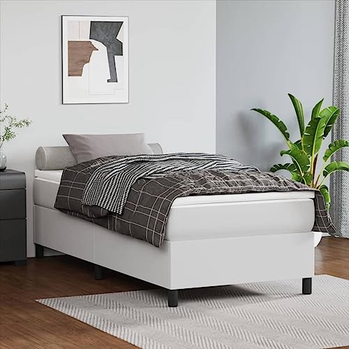 ShGaxin Boxspringbett Weiß 90x200 cm Kunstleder, Bett, Bettgestell, Jugendbett, Schlafzimmer Bett, Bed Frame 3121024 ShGaxin Boxspringbett Weiß 90x200 cm Kunstleder, Bett, Bettgestell, Jugendbett, Schlafzimmer Bett, Bed Frame 3121024