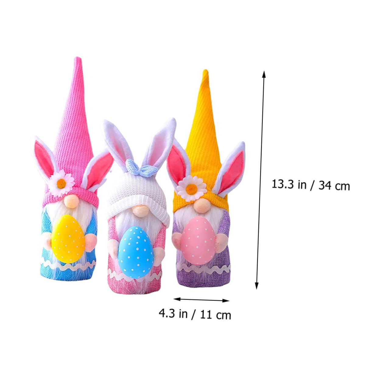 3 Pezzi Coniglietto Pasqua Di Bambole Folletti Decorativi Bomboniere e Decorazioni Per Bambole Pasquali Ornamenti Per Festival Forma Di Folletto Coniglietto