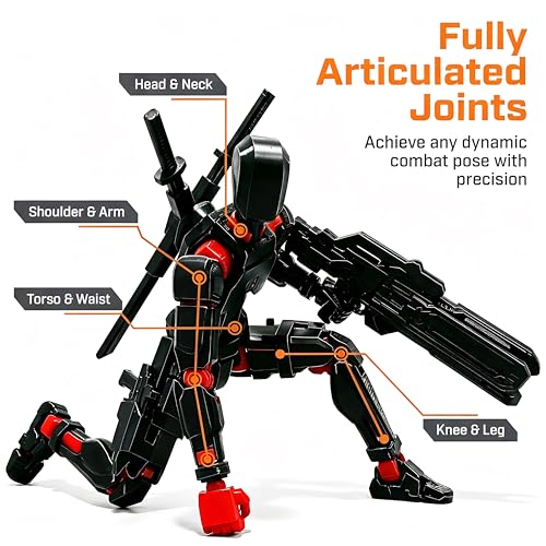 Image of T13 Action Figure,Lucky Robot 13 Action Figure,3D Desk Decor (3PCS) | Titan 13 Action Figure for Creative Photography,Home Office Display,Gaming Setup,Photo Props,Birthday Gifts and Shelf Decor