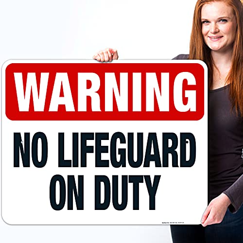 Señal No Lifeguard On Duty 24x30 Pulgadas Aluminio miniatura 2