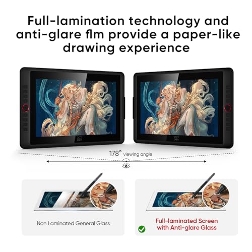 Image of XPPen Artist 15.6 Pro V2 Drawing Tablet with Screen, 16K Pen Pressure Stylus Digital Art Tablet with Full-Laminated Anti-Glare Glass Adjustable Stand 8 Shortcut Keys Work for PC Mac Linux Android