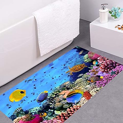 SENGTER 3D Under The Sea Wall Decal Fish Ocean Wall Sticker Removable Stickers for Nursery Bathroom Bedroom Decor Cover