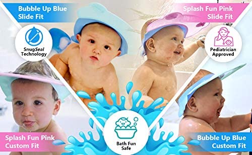 Walnut Tree Baby - Baby Bath Visor, Bath Visor for Toddlers, Adjustable Shower Visor, Multipurpose Baby Bath Hat Shield, Nose, Ears, & Eye Protector for Shower, Peony Pink