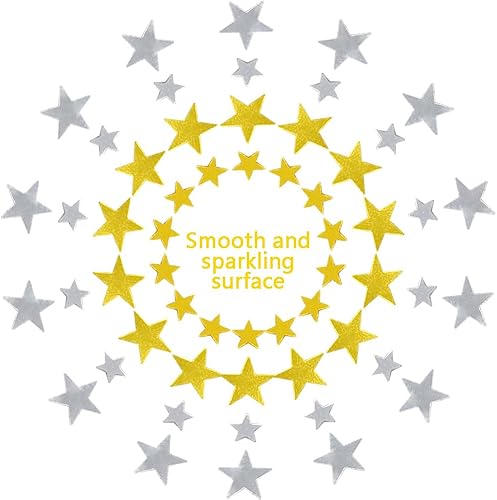 Miniatura 10 de Hocansen Confeti de papel de aluminio de estrellas de 2.12 oz + 0.394 in con lentejuelas de estrellas para fiestas, bodas y decoraciones especiales