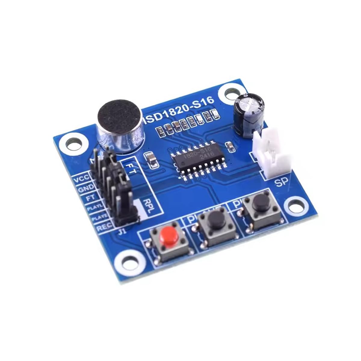 HiLetgo 2pcs ISD1820 Recording Module Voice Module the Voice Board telediphone Module Board with Microphones + Loudspeaker