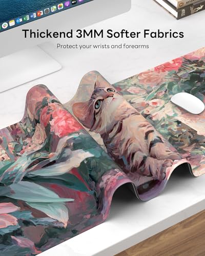 50% Off Pink Cat Large Mouse Pad with Stitched Edges & Non-Slip Base - Image 7