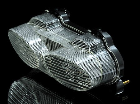 SHIN YO Fanale Posteriore LED Con Lente Trasparente Per Kawasaki ZX-6R (98-02), ZX-9R (98-01), ZR-7 (00-01) - Colore Nero - 6