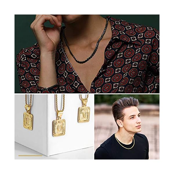 ALEXCRAFT 3PCS Silver Gold Black Necklace for Men Stainless Steel Chain Necklace for Boys Teens Gifts 20 Inches 3MM - Image 5