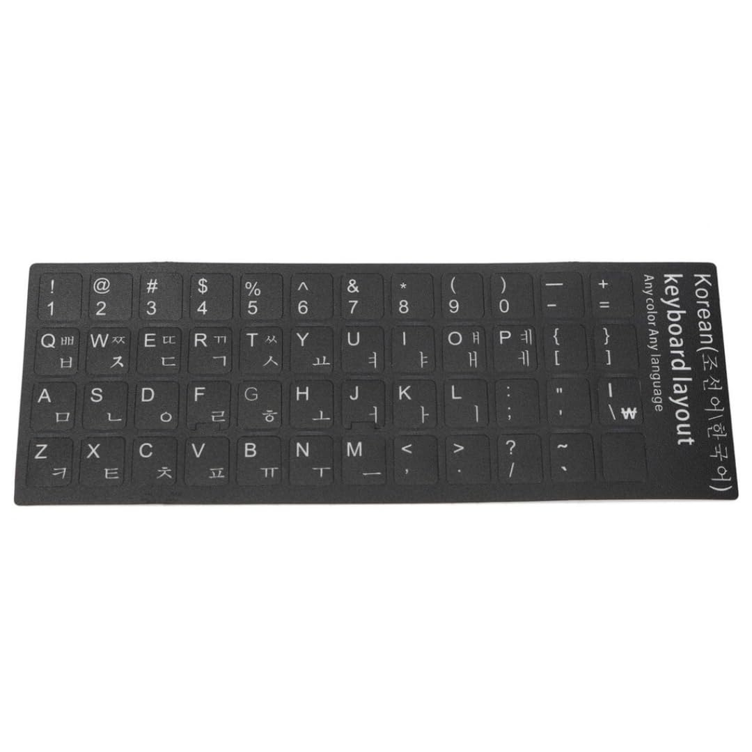 CALANDIS® Korean Dustproof Keyboard Sticker Standard Letters Button Alphabet Layout | Black Background with White Lettering for Computer | Black (B0CRHP2BJD) Amazon Price History, Amazon Price Tracker