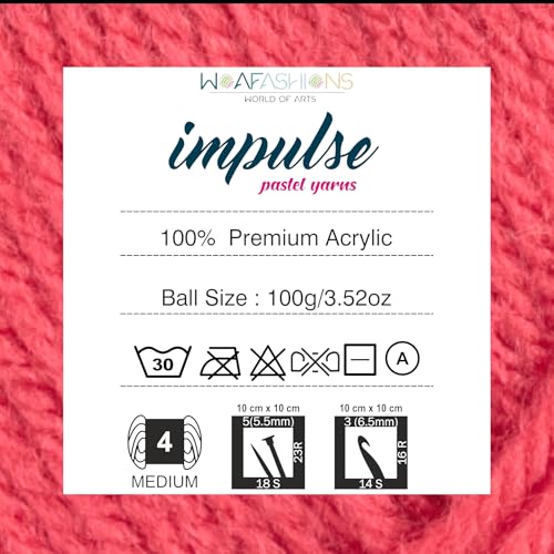Image of WOAFashions Impulse Hand Knitting & Crochet Yarn (Living Coral) (100gms - Pack of 1)
