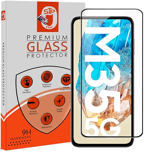 Image of STP FEEL Premium Tempered Glass Screen Protector Guard Compatible For Samsung Galaxy M35 5G / A35 5G (6.6 Inch, Pack of 1) | Edge to Edge Coverage With Easy to installation kit for Smartphone
