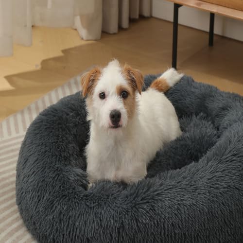 Vadjmnxcva Cat Bed, Plush Donut Dog Bed - Image 4