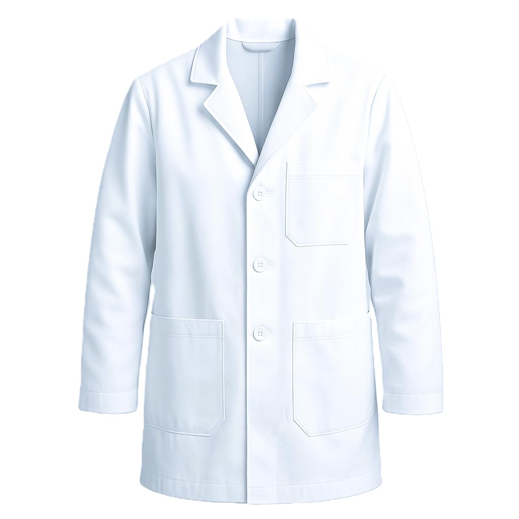 WeaveAura Atelier White Lab Coat for Students & Scientists – Long Sleeve Unisex – Durable Cotton Blend – 3 Pockets – Ideal for Laboratory, Chemistry, Industrial Research Workwear-image-44