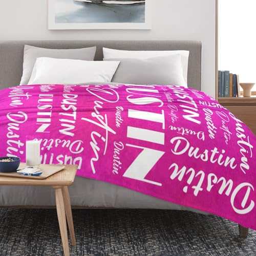 Name Blanket Personalized Name Blanket Customized Blanket with Name Text for Adult Kid Birthday Christmas Mothers Fathers Valentines Day Gift
