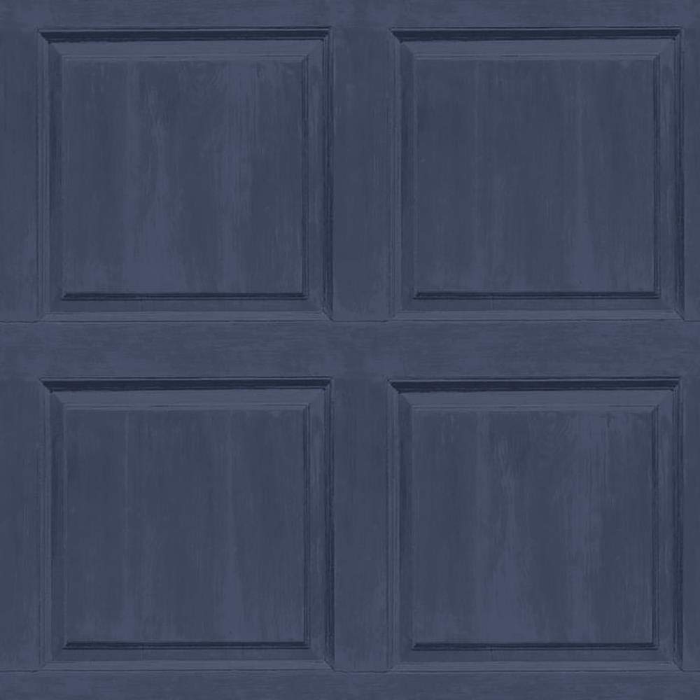 Yöl Charcoal,Navy Washed Panel Wallpaper Wood Effect Charcoal Navy Rustic Traditional