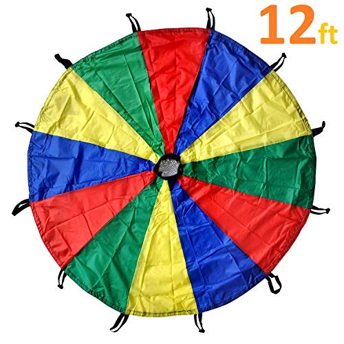 GSI Kids Play Parachute Rainbow Parachute Toy Tent Game for Children Gymnastics Cooperative Play and...