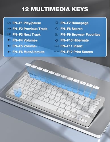 Image of TECKNET Wireless Keyboard and Mouse Combo, Mini Cordless Computer Keyboard and Mouse Set 2.4GHz, Silent Adjustable 1600 DPI, Quiet Click, Lag-Free for Computer, Laptop, PC, Windows, Mac, Chrome OS(SS)