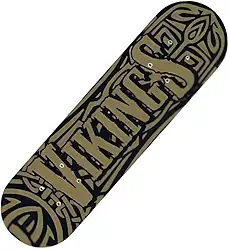 Skate Infantil Vikings – Shape Decorado 78×10 cm, Suporta até 90 kg, Rodas em PVC, Ideal para Iniciantes Trucks de Alumínio Cor Marrom