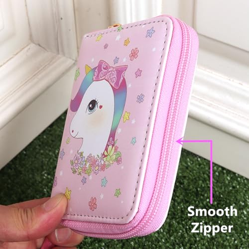 Little Girls Wallet with Strap Girls Cute Small Wallet with Coin Pouch Teen Girls Mini Coin Purse with Strap Cute Cartoon Card Holder3