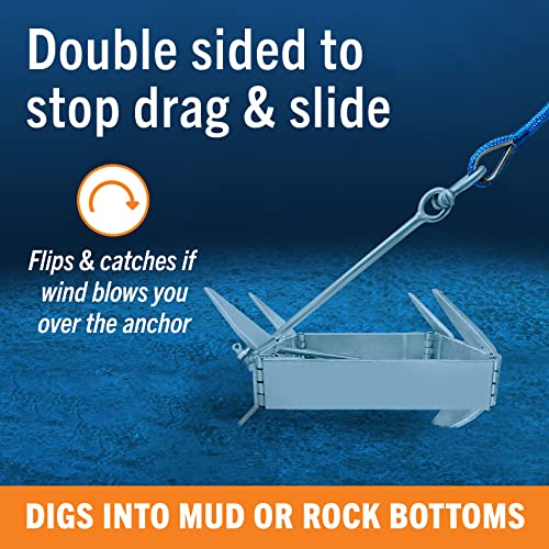 Image of Box Anchor for Boats, Folding Boat Anchor Hot Dip Galvanized, Double Sided
