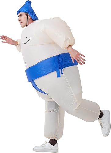 Miniatura 6 de IRETG Trajes inflables de lucha libre de sumo para adultos y niños 49-59 pies divertido disfraz de luchador de sumo para Halloween