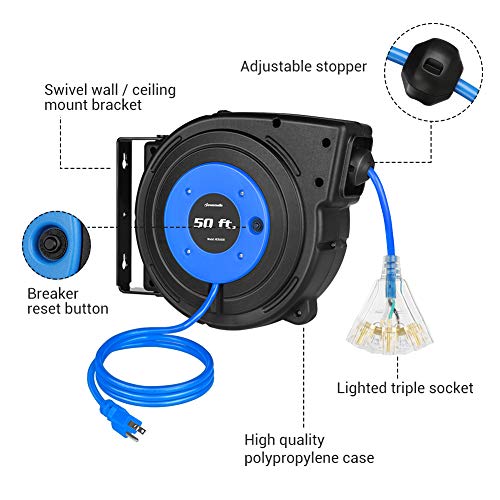 Dewenwils DVN-72 Retractable Extension Cord Reel thumb #4