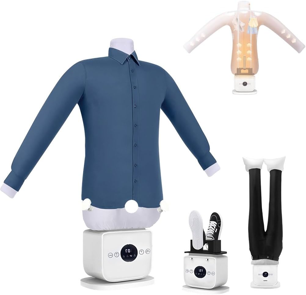 Hands-Free Automatic Steam Ironing Machine - Portable Quick Iron for Shirts, Pants & Shoes - 8-Minute Fast Drying with Gentle Airflow Technology