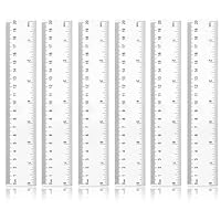 6 Stück Kunststoff Lineal 20 Cm / 8 Inch,Transparentes Lineal,Präzision Lineal mit Metrische&Inch-Skala Ruler, Messwerkzeug für Schule Geprägte Zentimeter Einteilung Zuhause Büro Grundschule