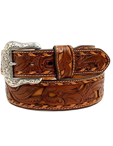 Belt Co. Men's Pierced Leather Laced Edge Western - N2414708