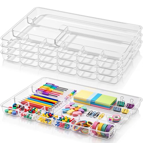 Rangement de bureau transparent Junkin avec 9 compartiments pour tiroir plat