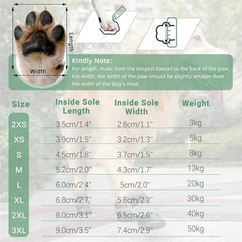 LiebeDD Hundeschuhe Pfotenschutz 4 Stück Hund Verletzung Leckschutz Hundesocken Anti Rutsch Hunde Schuhe Outdoor mit Wasserdicht Sohle, Grün, XL