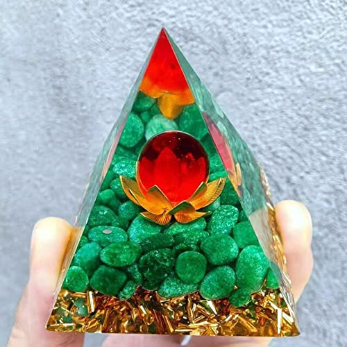 ycyingcheng Pyramid Ogan Crystal Energy Tower, Rose Pyramid Crystal Healing Reiki Chakra Crushed Stone Home Bedroom Office Meditation Spiritual Gifts for Valentine's Day Mother's Day, 6cm