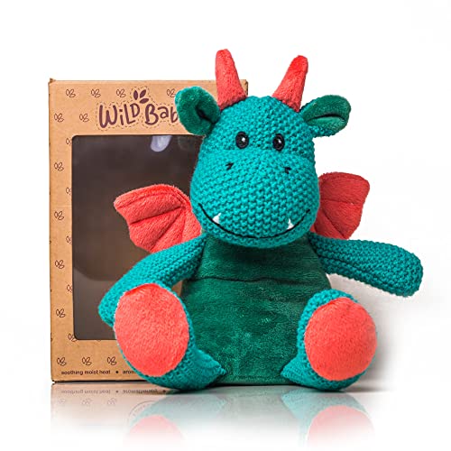 Image of WILD BABY Microwavable & Weighted Plush Toy - Dragon Stuffed Animal for Comfort & Warmth - Soft, Heatable Plushie for Snuggles - Great for Kids, Toddlers & All Ages