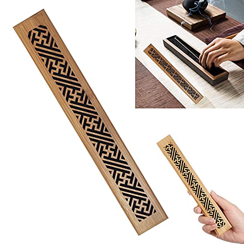 Räucherstäbchen Halter Räucherstäbchen Box Räucherstäbchen Halter Aus Holz Eschenfänger Weihrauchhalter Holz Räuchergefäß Mit Feuerfeste Baumwolle Für Home Buddhist Temple Zubehör 23.5 x 3.5 x 2.2 cm Cover
