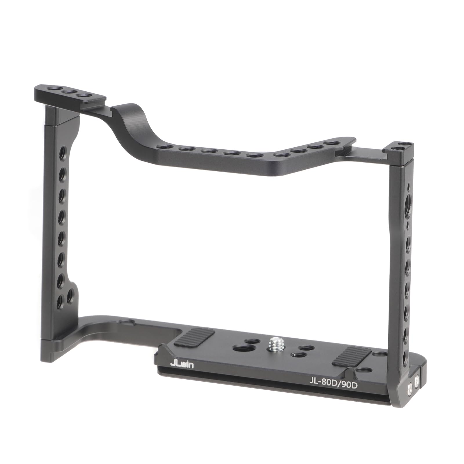 FOTGA Gabbia per fotocamera + manico superiore per fotocamera Canon EOS 90D 80D 70D, in lega di alluminio, per fotocamera Vlogging Rig, con scarpa fredda da 1/4", 3/8", piastra a sgancio rapido per